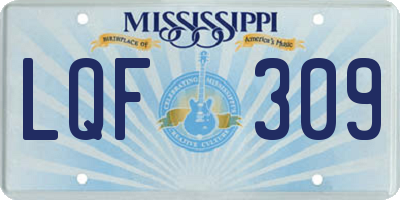 MS license plate LQF309