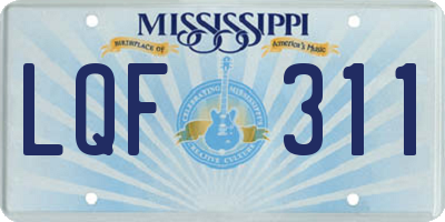 MS license plate LQF311