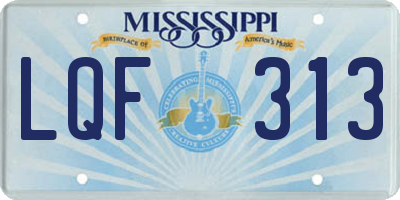 MS license plate LQF313