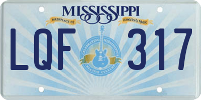 MS license plate LQF317