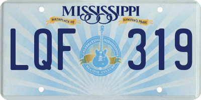 MS license plate LQF319