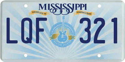 MS license plate LQF321