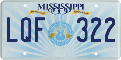 MS license plate LQF322