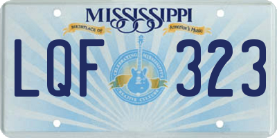 MS license plate LQF323