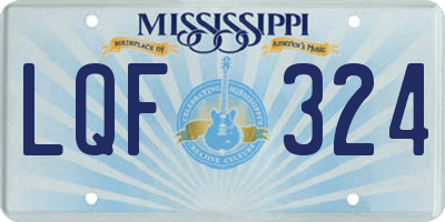 MS license plate LQF324