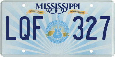 MS license plate LQF327