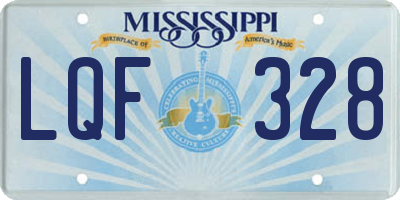 MS license plate LQF328