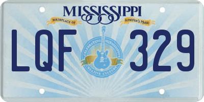 MS license plate LQF329