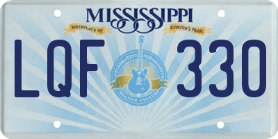 MS license plate LQF330