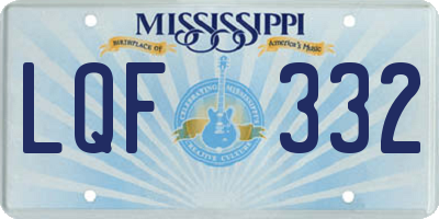 MS license plate LQF332