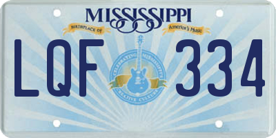 MS license plate LQF334