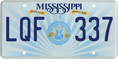 MS license plate LQF337