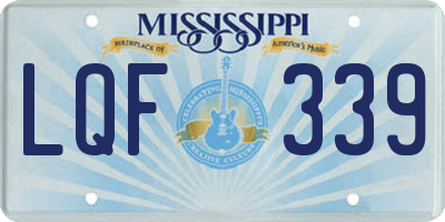 MS license plate LQF339