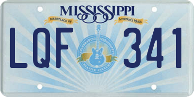 MS license plate LQF341