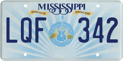 MS license plate LQF342