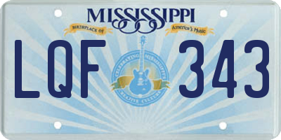 MS license plate LQF343