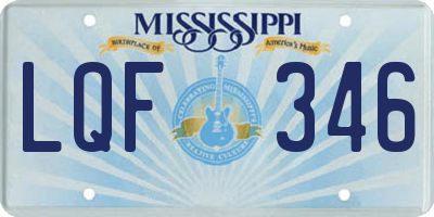 MS license plate LQF346