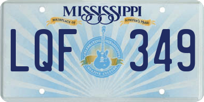 MS license plate LQF349