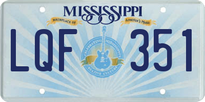 MS license plate LQF351