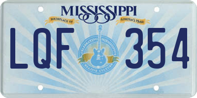 MS license plate LQF354
