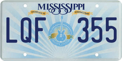 MS license plate LQF355