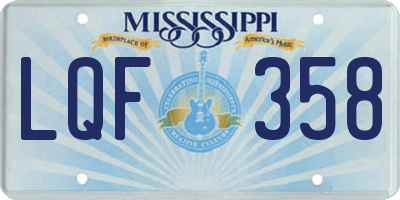 MS license plate LQF358