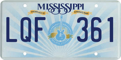MS license plate LQF361