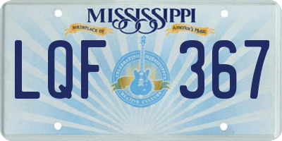 MS license plate LQF367