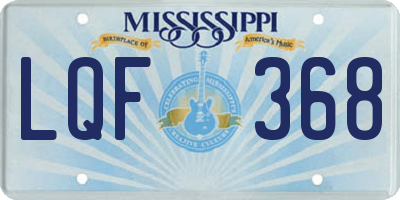 MS license plate LQF368