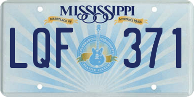 MS license plate LQF371