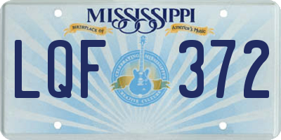 MS license plate LQF372