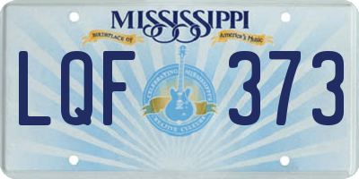 MS license plate LQF373