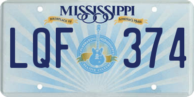 MS license plate LQF374
