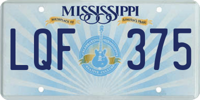 MS license plate LQF375