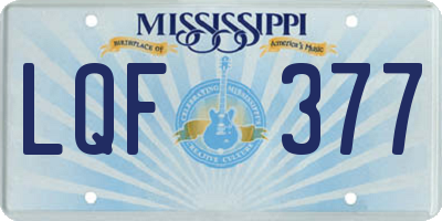 MS license plate LQF377