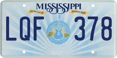 MS license plate LQF378