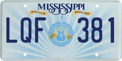 MS license plate LQF381