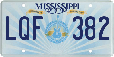 MS license plate LQF382