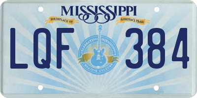 MS license plate LQF384