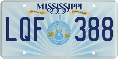 MS license plate LQF388