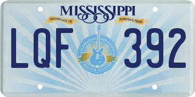 MS license plate LQF392