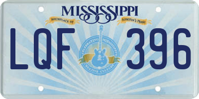 MS license plate LQF396