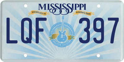 MS license plate LQF397