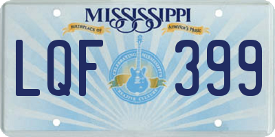 MS license plate LQF399