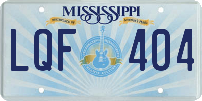 MS license plate LQF404
