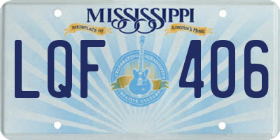 MS license plate LQF406