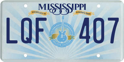 MS license plate LQF407