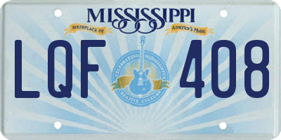 MS license plate LQF408