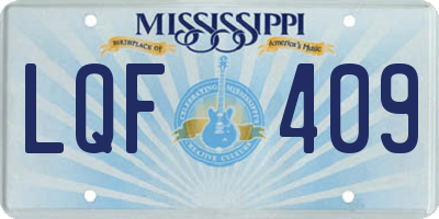 MS license plate LQF409