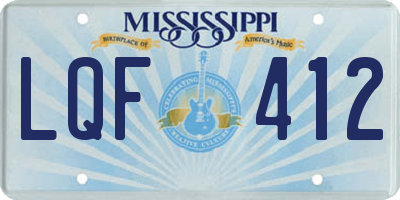 MS license plate LQF412